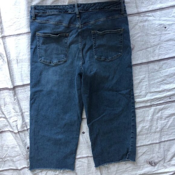 DAILY RITUAL Women Barrel jeans Button Fly wide‎ leg Relaxed Loose Crop - Picture 2 of 8